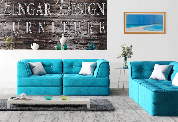 Легкий бескаркасный диван Гоа с подушками, яркий цвет, размер на заказ, цена от российского производителя